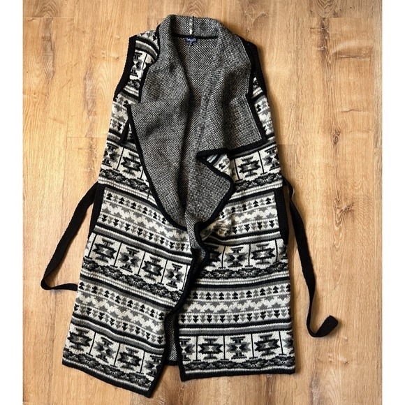 Splendid Longline Sweater Vest Size XS/S Southwestern Totem Aztec Wool Mohair - Picture 2 of 10